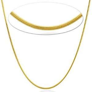  14K Yellow Gold Square Snake Link Chain 18 Jewelry