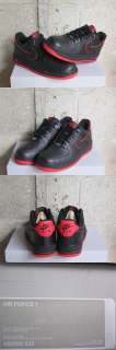 NIke Air Force 1 One Low Black Action Red Leather DS Sz 13 new 488298 
