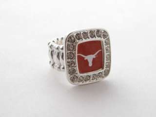 Texas Longhorns Square Stretch Ring Fashion Jewelry UT  
