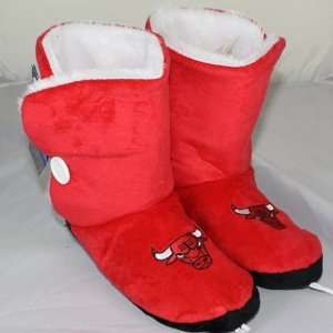 Chicago Bulls Womens Team Color Button Boot Slippers  