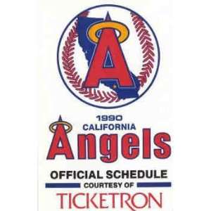  1990 California Angels Pocket Schedule