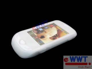 for Samsung S3370 Acton White Silicone Soft Case + Film  
