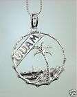 24mm Silver Guam Banner OW Palm Bamboo Seal Pendant