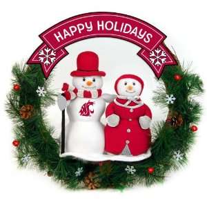 20 NCAA Washington State Happy Holidays Snowman Couple Christmas 