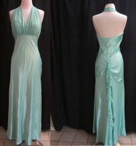 BETSY & ADAM BY LINDA BERNELL FORMAL GOWN WEDDING PROM GREEN DRESS 