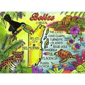  Belize Map Caribbean Fridge Collectors Souvenir Magnet 2 