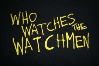 WHO WATCHES THE WATCHMEN BLACK T SHIRT NEW SIZE LARGE  