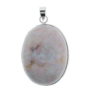 Pendants   Fossil Agate Oval Inlay Silver Plated Base Metal   40mm 