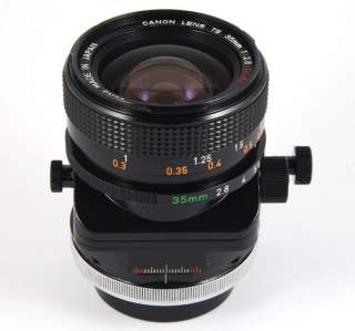 EX+* Canon FD 35mm TS SSC 35mm f/2.8 Tilt Shift Lens 35 f2.8  