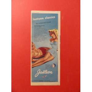  Jantzen swimsuits,1955 Print Ad. (man/woman/swimsuits 