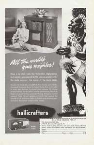 Vintage 1947 HALLICRAFTERS RADIO Advertisement  