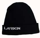 LARIKIN Signature Wool Knit Mens Beanie Hat ALL BLACK W