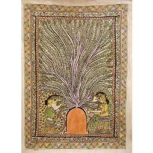 Asian Art from India Madhubani Folk Paintings Decor 
