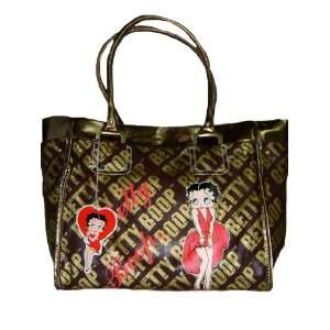  Casual Betty Boop Brown Large Handbag + Matching Earrings 
