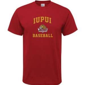  IUPUI Jaguars Cardinal Red Baseball Arch T Shirt Sports 