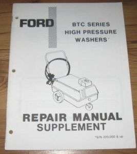 Ford BTC Series High Pressure Washers Repair Manual Sup  