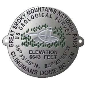   Smoky Mountains   Clingmans Dome Benchmark   Hiking Stick Medallion