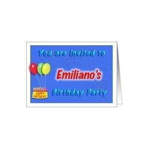  Emilianos Birthday, Invitation to the Party Card Toys 