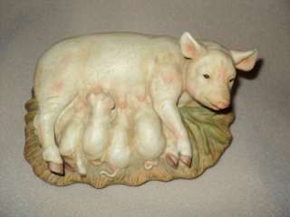 HOMCO Masterpiece 1985 Nursing Pig & Piglets Figurine  