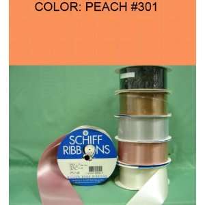  50yds SINGLE FACE SATIN RIBBON Peach #301 7/8~USA 