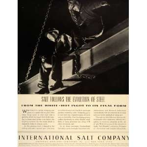  1937 Ad International Salt Co. Steel Girder Workers Men 