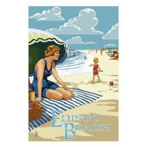  Edisto Beach, South Carolina   Beach Scene Premium Poster 