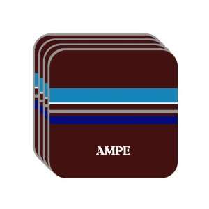 Personal Name Gift   AMPE Set of 4 Mini Mousepad Coasters (blue 