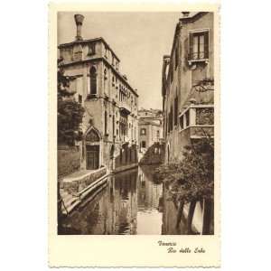   1940s Vintage Postcard Rio delle Erbe   Venice Italy 