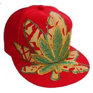 Marijuana Leaf Baseball Cap Weed Pot Cannabis Glitter Embroidered 