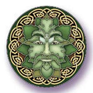  3.5 Green Man, Emerald Magic Round Flexible Magnet by 