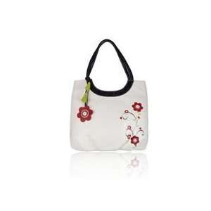  ESPE Floral White Tote Purse Shoulder Hand Bag Everything 