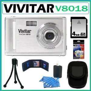  Vivitar Vivicam 8018 8.1MP Digital Camera in Silver + 4GB 