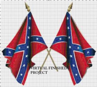 Confederate Flag Cross Stitch Pattern Rebel TBB  