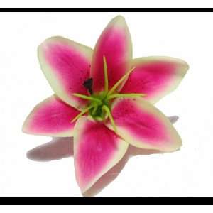  NEW Medium Size Pink Stargazer Lily Flower Hair Clip 