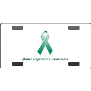 Manic Depression Awareness Ribbon Vanity License Plate