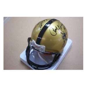 Autographed Paul Hornung Mini Helmet   & Earl Campell Heisman Trophy 