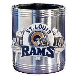  NFL Can Cooler   Pewter Emblem St. Louis Rams Sports 