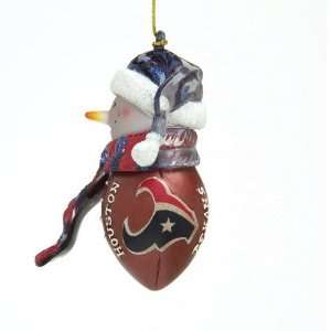  BSS   Houston Texans NFL Striped Acrylic Snowman Ornament 