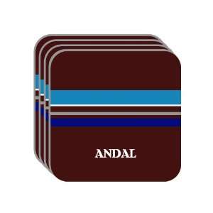 Personal Name Gift   ANDAL Set of 4 Mini Mousepad Coasters (blue 