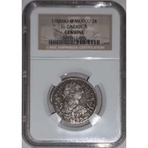  2 Reales El Cazador Shipwreck Treasure Coin,NGC Certified 