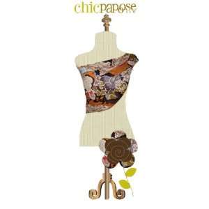 Chic Papoose Pouch Style Baby Sling with Brown/Orange Dragon Print w 