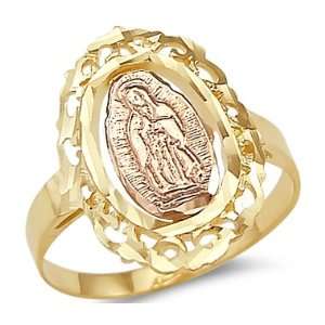   14k Yellow Rose Gold Virgin Mary Lady Of Guadalupe Ring Jewelry