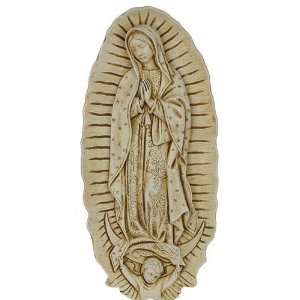  Virgin of Guadalupe Wall Plaque, Stone Finish