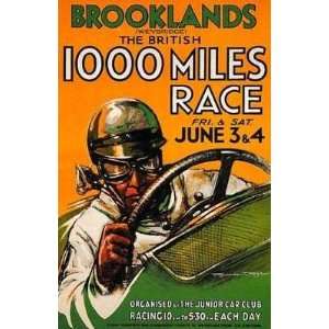  Vintage 1000 Miles Race Poster Print