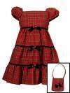 NWT Girls 2T Rare Editions Red Plaid Tiered Holiday Christmas Dress 