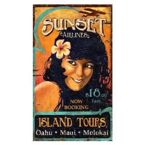  Customizable Sunset Airlines Vintage Style Wooden Sign 