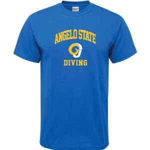 Angelo State Rams Royal Blue Diving Arch T Shirt