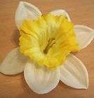 Yellow Cream Daffodil Silk Flower French Barrette