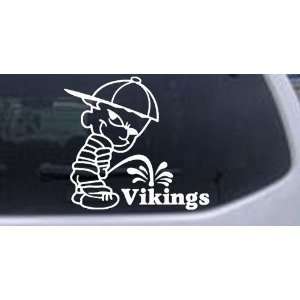 Pee On Vikings Car Window Wall Laptop Decal Sticker    White 12in X 11 