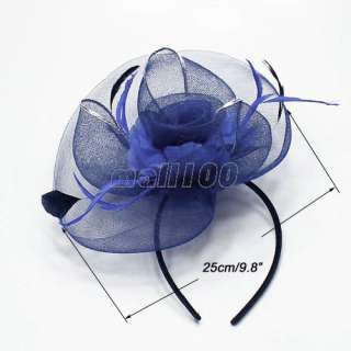 Blue Voile Feather Fascinator Headband Headpiece Race  